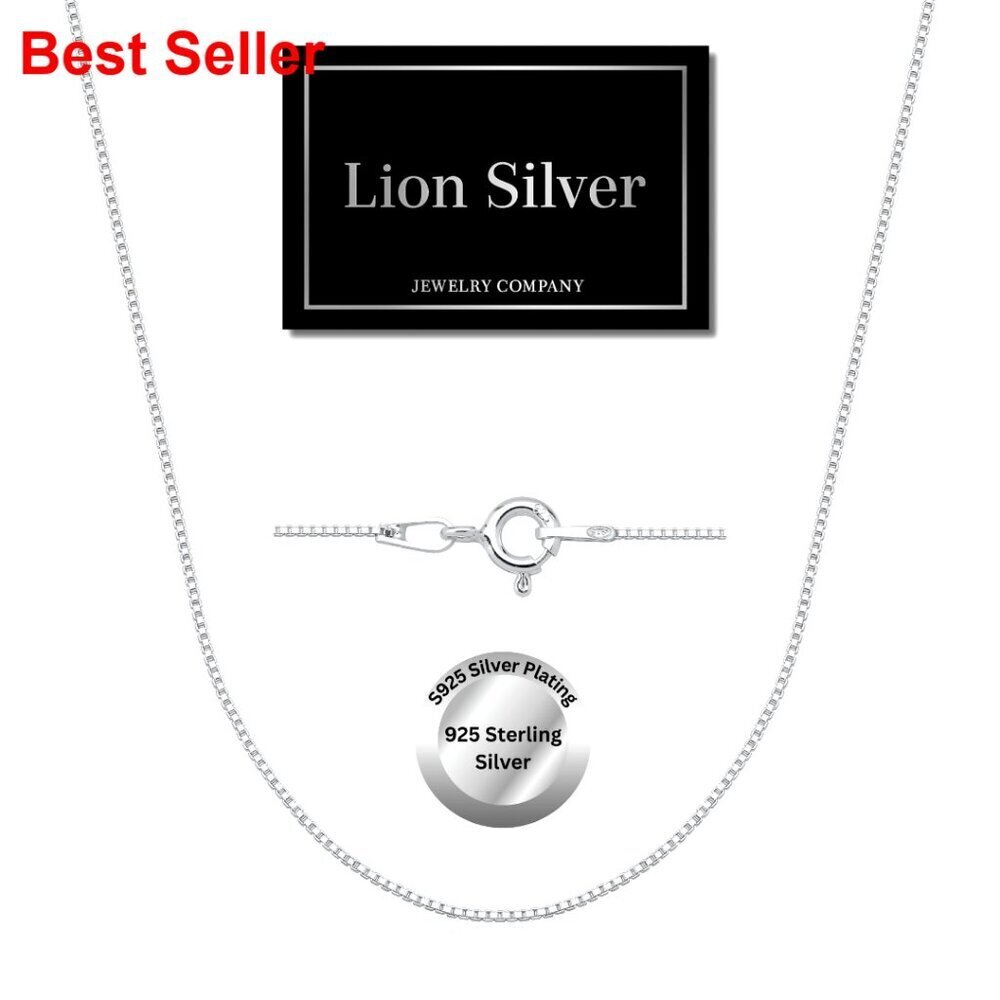 925 Sterling Silver Box Chain Necklace 0.6mm Italian Strong 7 Lengths